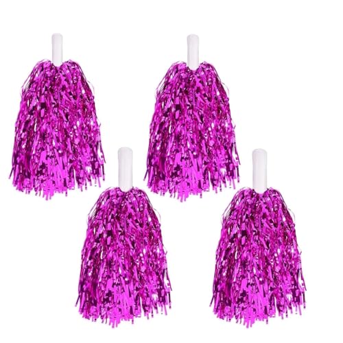 AYZDJ 4 PCS Pompons Rose Rouge Pom-Pom Girl pour Jeux Sportifs, Spectacles De Danse Et Fêtes