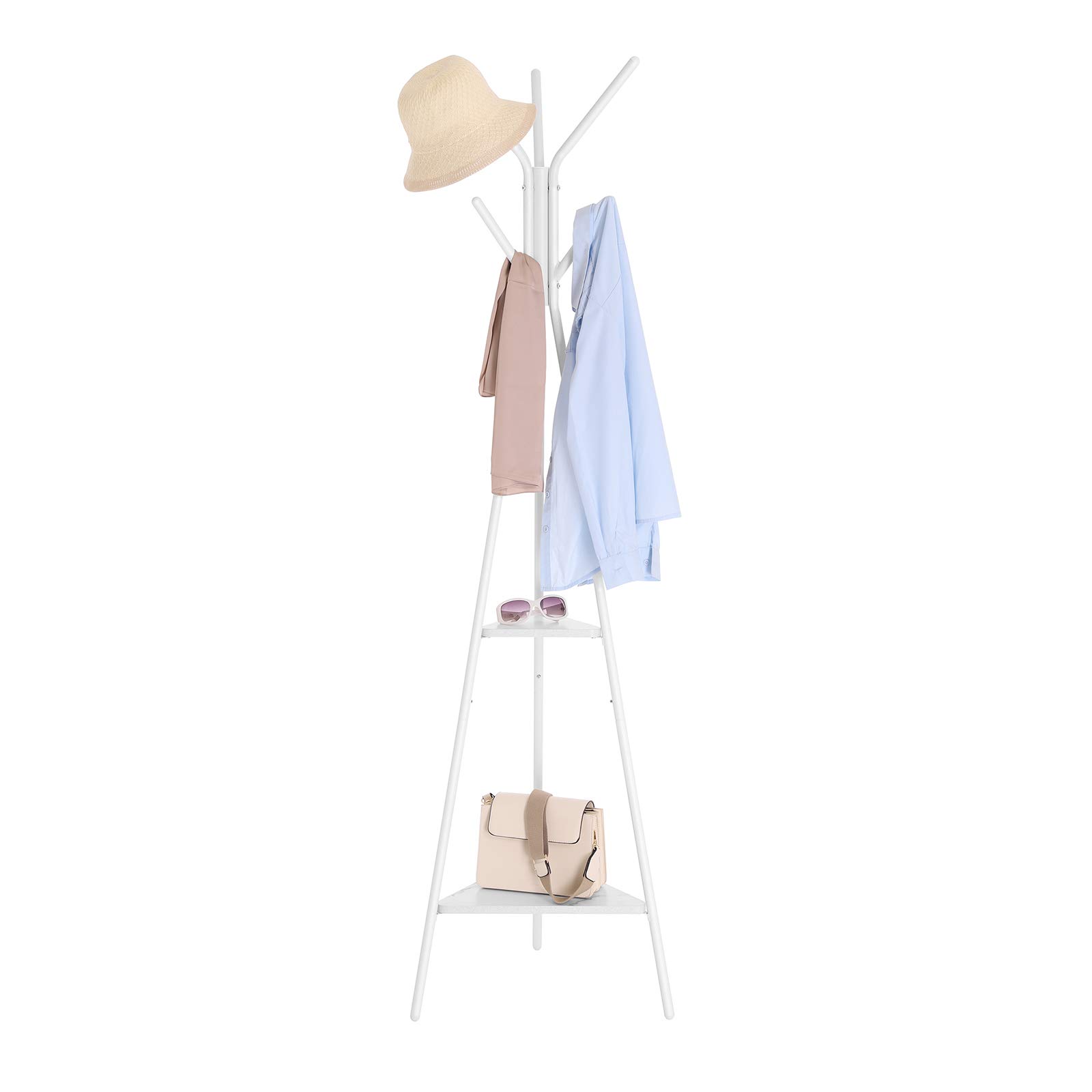 SONGMICS Coat Rack Stand, Coat Tree, Hall Tree Free Standing
