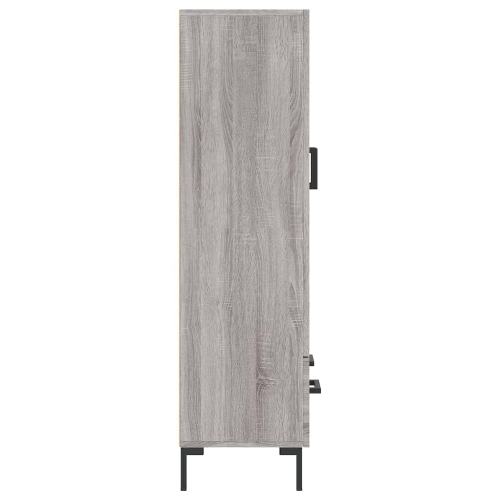 Higieniczna szafka Sonoma szara, 69,5 x 31 x 115 cm, szafka z materiału drewnopochodnego z metalowymi nogami, miejsce do przechowywania do sypialni, nowoczesny organizer