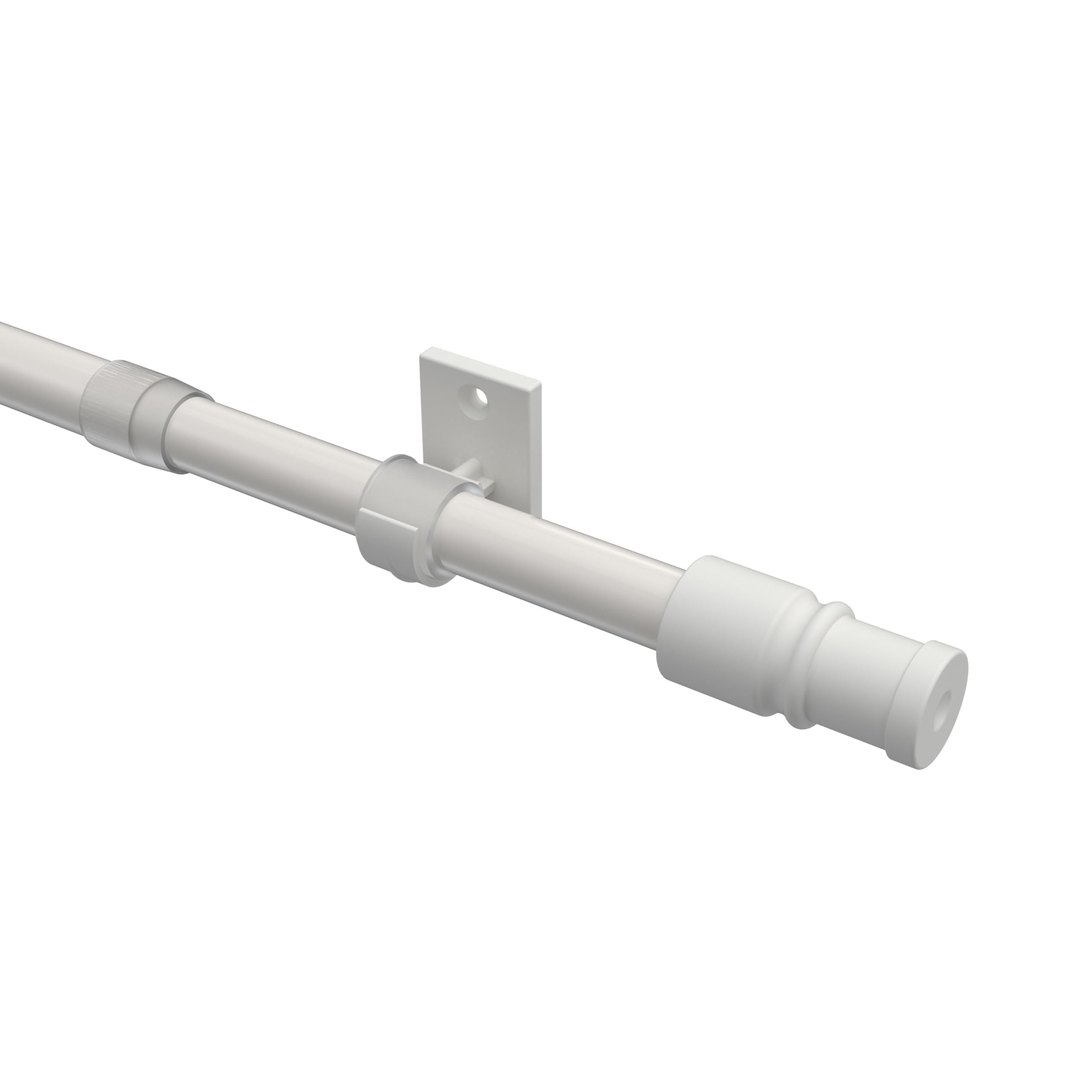INTERDECO MyDeco/Disque de tringles Extensible Blanc dans Diamètre 12 mm, Métal, 55-85 cm