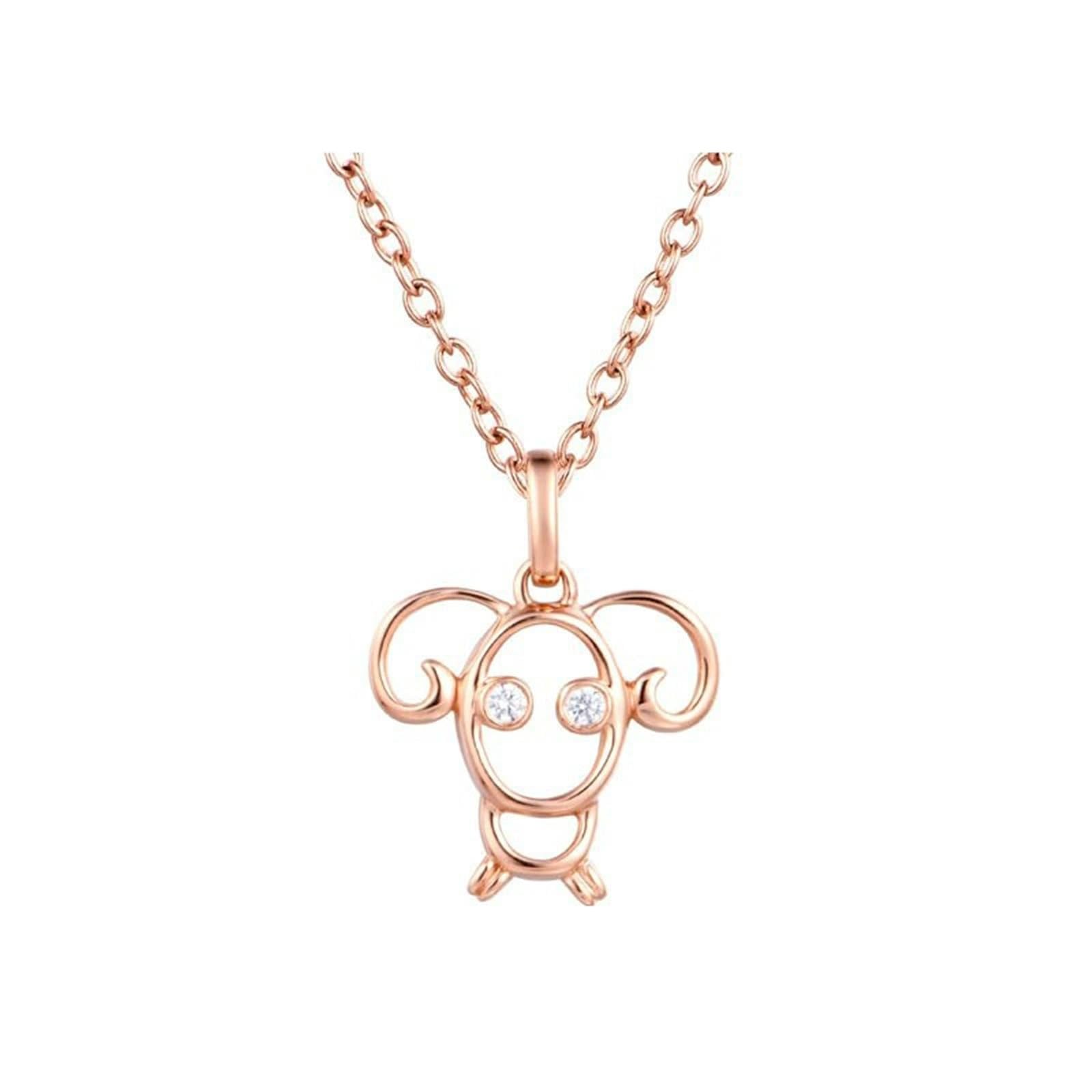 9K/18K Gold Halskette für Damen, Moissanit/Diamant Widder Edelstein Anhänger Schmuck Kettenlänge 18 Zoll