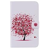 Shinyzone Hülle Kompatibel mit Samsung Galaxy Tab 4 7.0 Zoll T230,Brieftasche Leder Flip Smart Stand Schutzhülle mit Magnetverschluss Auto Wach/Schlaf Funktion,Süße Kirsche