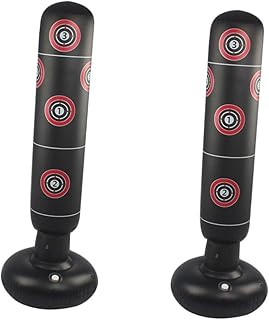 LIOOBO 2 Pçs Coluna De Boxe Inflável Boxe Coluna De Treinamento De Fitness Tumbler Sacos De Areia Velocidade Saco De Pancadas Crianças Tumbler Adulto-Brinquedos Brinquedos Infantis Torre
