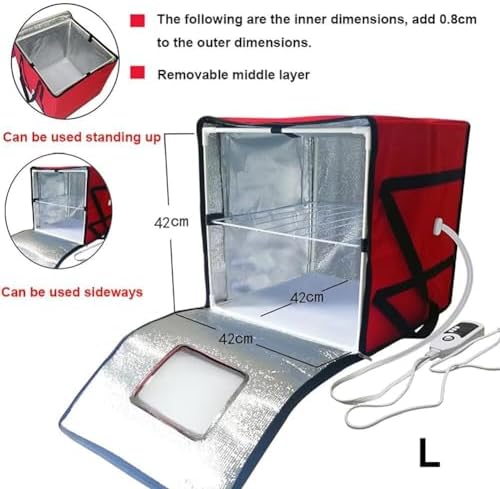 Sourdough Bread Fermentation Machine & Dough Proofer with Heater, Complete Sourdough Starter Kit with Reusable Jar, Essential Bread Making Tools (Red S)