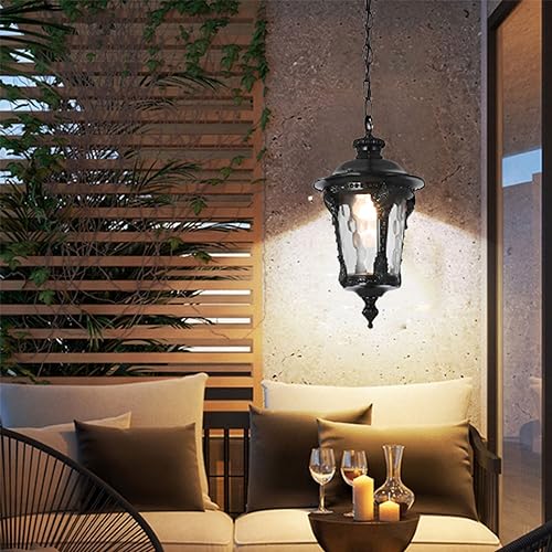 Iluminación exterior colgante E27 retro con lámpara de techo ajustable para patio 4