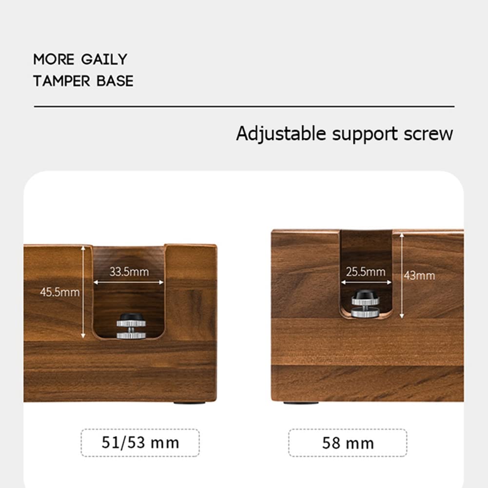 Alfombrilla de madera de nogal de 58 mm para máquina de café expreso, base de soporte para máquina de café