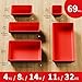 [5 Sizes] [69 PCS] Tool Drawer Organizer, Desk Tray, Rolling Chest, Toolbox (Black+Red)