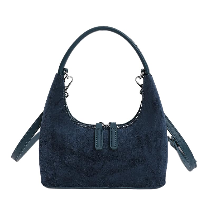 Suede Crescent Bag for Women Small Purse Retro Crossbody Shoulder Bag Suede Fall Handbag Work Satchels Purses