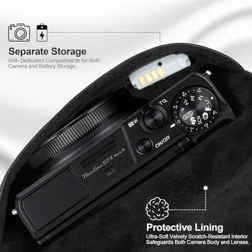 Bolsa protectora para cámara Lacdo Canon G7 X Mark III negra miniatura 2