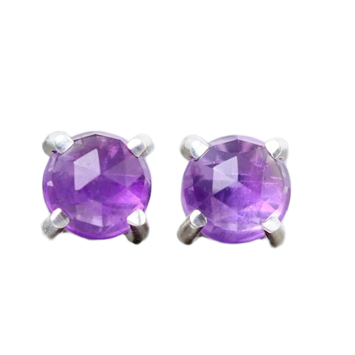 Boucles d'oreilles améthyste naturelle argent 925 hypoallergéniques et légères