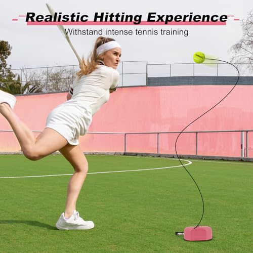 Image of Hikeen Premium Tennis Trainer Rebound with Metal Base,Portable Solo Tennis Trainer Set with 3 Highly Elastic String Balls,Tennis Practice Equipment for Adult Kids an Beginners