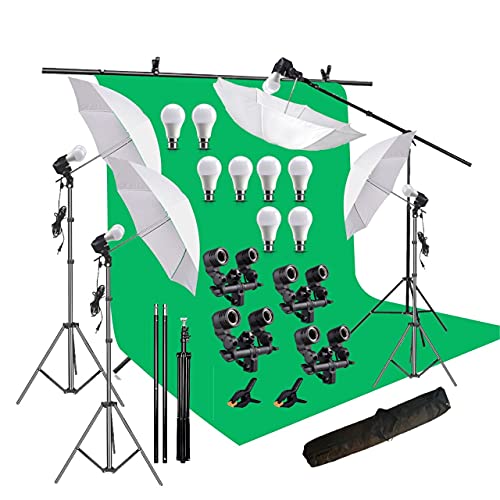 HIFFIN Green Screen Backdrop 6×10 ft with 9 ft Stand – 6×9 ft Photography Backdrop with 2 Pcs Spring Clamps, 1PCs Carry Bag (T Shape Kit C2 C1 G & Double Holder Kit M4) HIFFIN Green Screen Backdrop 6×10 ft with 9 ft Stand – 6×9 ft Photography Backdrop with 2 Pcs Spring Clamps, 1PCs Carry Bag (T Shape Kit C2 C1 G & Double Holder Kit M4)