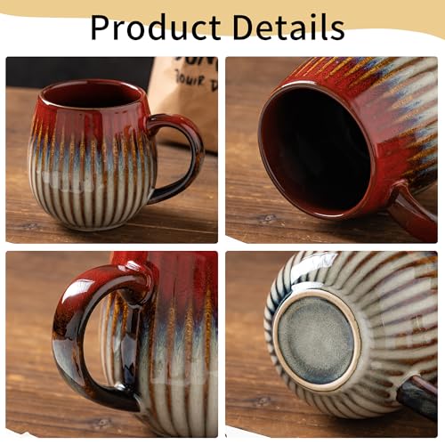 Taza de cerámica para café 16 oz roja miniatura 4