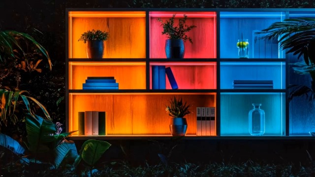 Image of Under Cabinet LED Lighting Plug in, 15 Colors RGB Color Changing Lights with Remote Control, 12 Inch 3-Panel Wired Parallel, Dimmable & Timer, Under Counter Lights for Kitchen Closet
