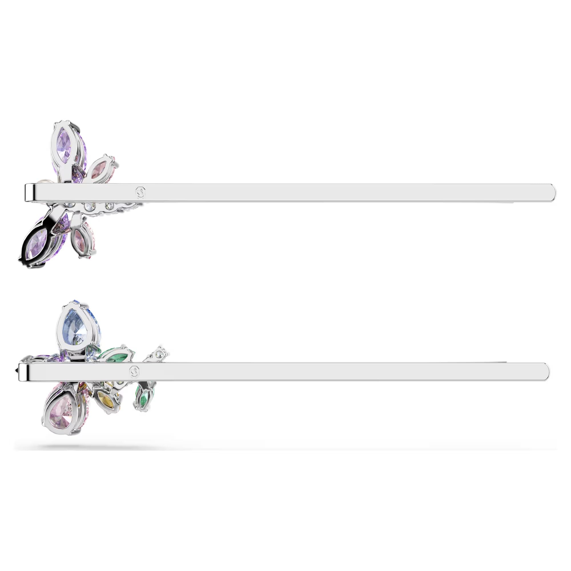 Swarovski Épingle à cheveux Ariana Grande x Swarovski, coupe mixte, Libellule, fleur, multicolore, plaqué rhodium