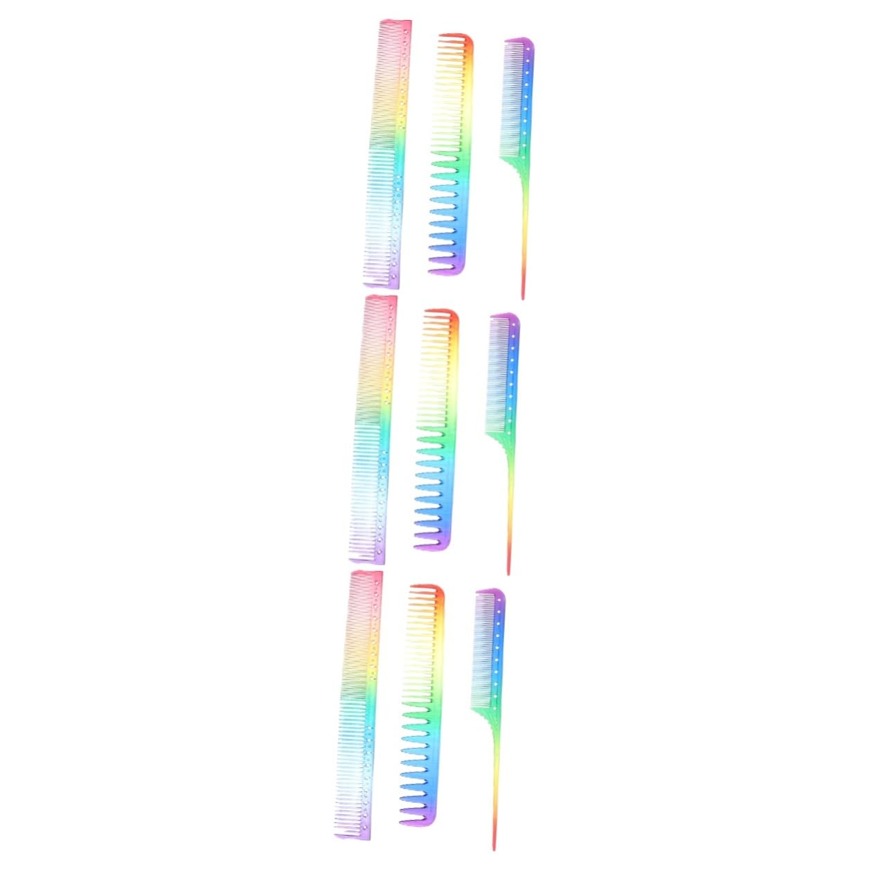 MAGICLULU 9 Stk Friseurkamm Haarkamm Kamm Für Friseursalon Haarshampoo-bürste Scheidekamm Spießkämme Profi Rattenschwanzkamm Friseurkamm Zubehör Haarwaschkamm Locken Regenbogenkamm Plastik