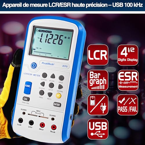 Instrument de mesure LCR PeakTech 2170 multifonction à fréquences variables