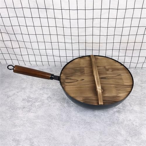 Wok con tapa de hierro fundido sin recubrimiento 32 cm miniatura 3