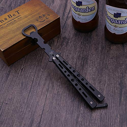 BESTOMZ Fles Opener Vlinder Mes Stijl Trainer Tool Metaal Bier Zwarte Bar benodigdheden (Zwart) - Afbeelding 8