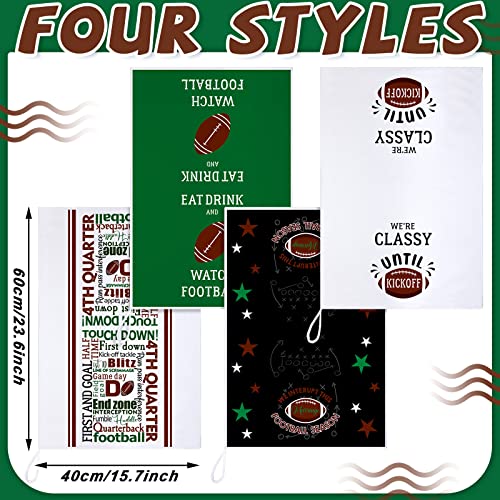 Mixweer Set Of 4 Football Kitchen Decorative Towels Dish Towels Football Towel Sports Theme Dish Cloths Absorbent Hand Towels Tea Dish Washcloths For Cooking Baking Housewarming Gift 15.75 X 23.62 In #TOP2