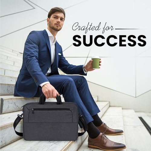 Image of RIVACASE Suzuka ECO Laptop Bag Water Resistant ECO FRIENDLY RPET Polyester Fabric fits most popular Macbook Laptops Ultrabooks 15.6 inches Computer Bag for Women /Men /Travel /Business Style Briefcase