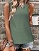 Zeagoo Womens Tank Tops Eyelet Crew Neck Casual Summer Sleeveless Shirts Green Small
