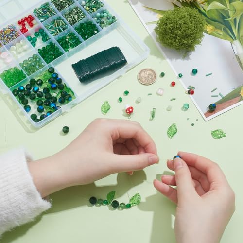 Kit de cuentas para la fabricación de joyas de estilo botánico y natural 4