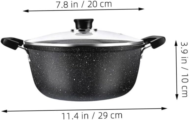 Iron Soup Pot Double Handles Non-stick Cooking Pot for Stews and Soups Versatile Iron Saucepan Cover for Home Cooking and Induction Stoves