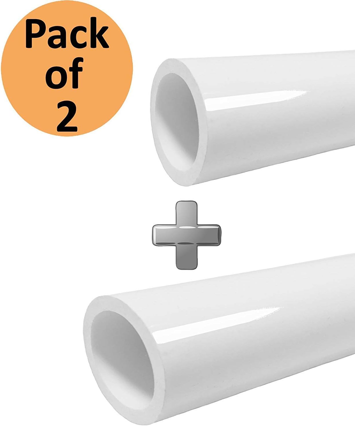 PVC Pipe 1 inch 5ft Schedule 40 PVC Pipe, Furniture Grade,Size Pipe 5' long, White [2Pack]