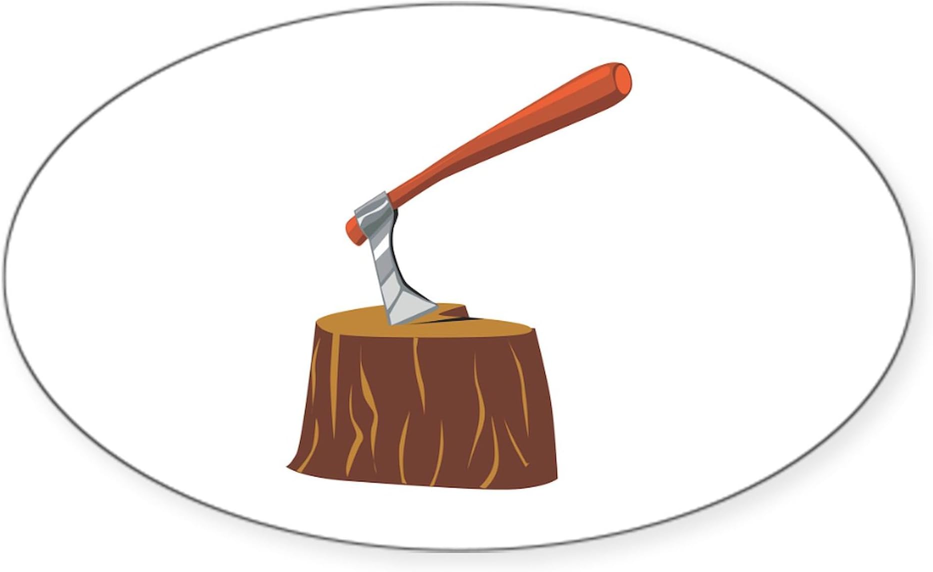 CafePressFirewood Splitting Axe Sticker Oval Car Bumper Sticker