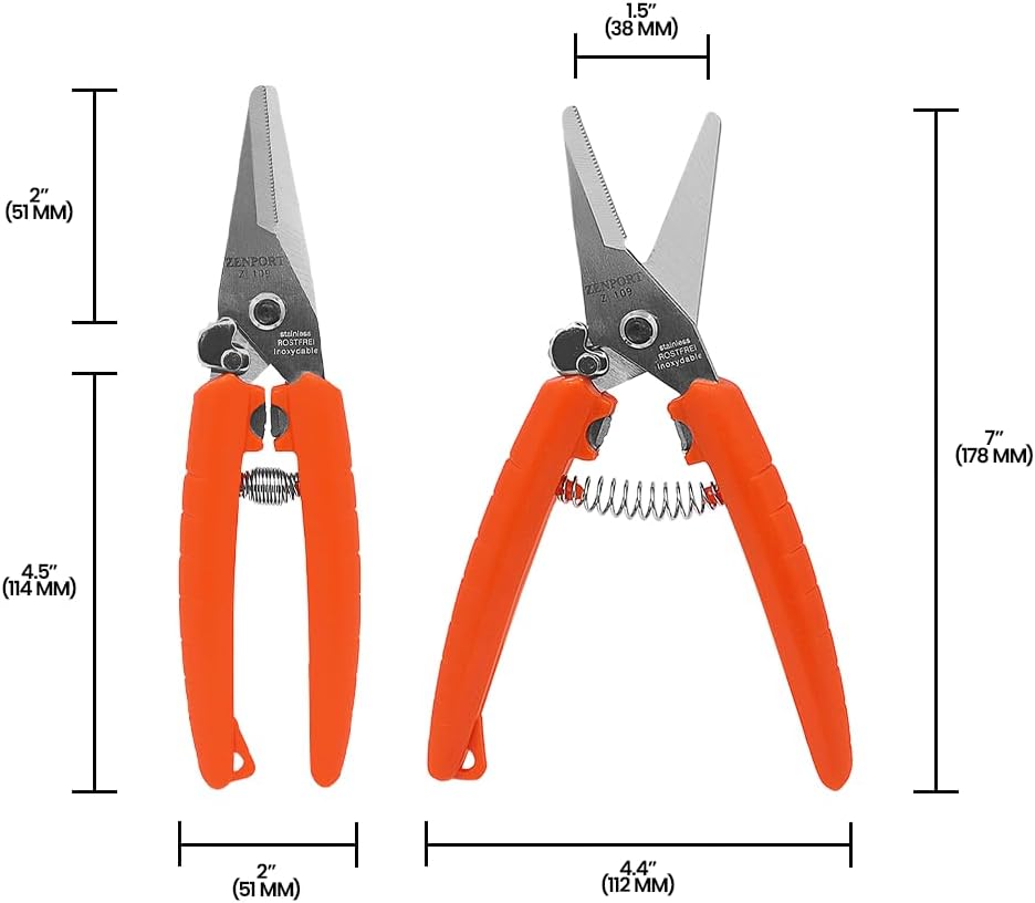 Zenport Z109-10PK Floral Shears, 10, Orange