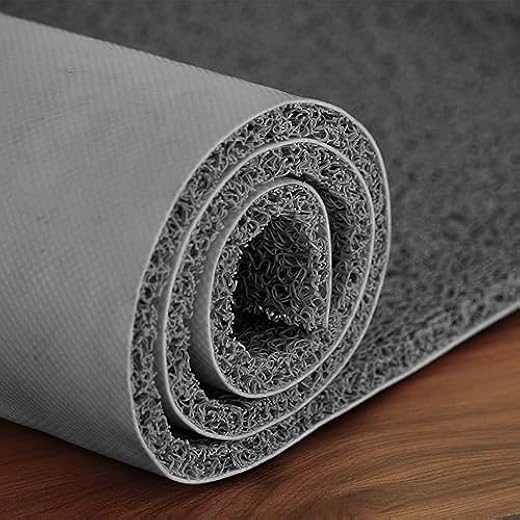 Lifekrafts PVC Cushion Noodle Floor Rectangular Mat for Entryways | 4ft x 6ft Grey | Oversized Non-Slip Waterproof Doormat...