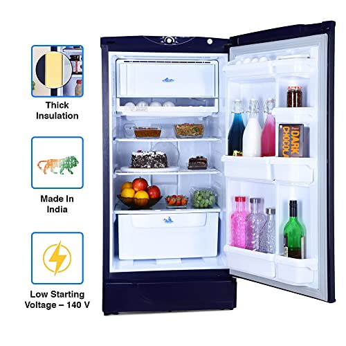 Image of Godrej 180 L 2 Star Direct Cool, Jumbo Vegetable Tray, Single Door Refrigerator (RD EDGE 205B WRF AQ BL, Aqua Blue)