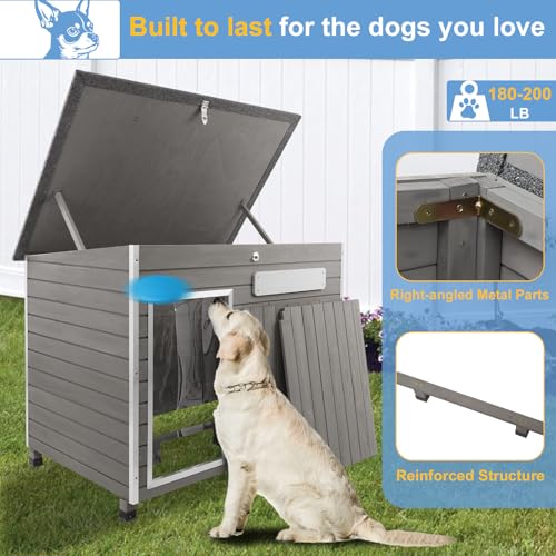 Ketive KET-DOG-65 House Outdoor & Indoor, Wooden Dog Kennel With Raised Feet thumb #4