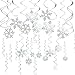 Juvale 30-Pack of Snowflake Party Decorations - Hanging Christmas Whirl Decorations, Festive Decorfor Xmas Season, Winter Wonderland Parties, Silver