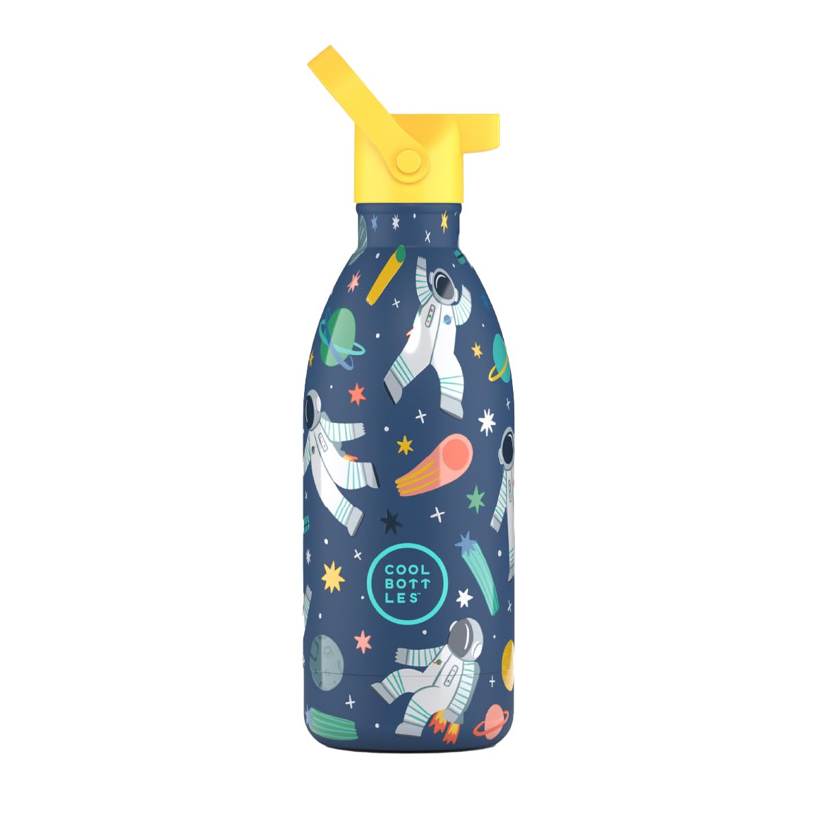 Cool Bottles - Botella Agua Acero Inoxidable Niños, Botella Térmica (+3 años) - Bebidas Frías 36 Horas y Calientes 18 Horas - Galactic Ride 500ml