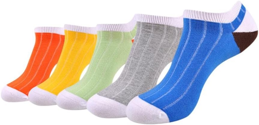 Atlas New York Mens Cotton Casual Ankle Socks 5 Pairs Combo Pack, Multicolor Stripes