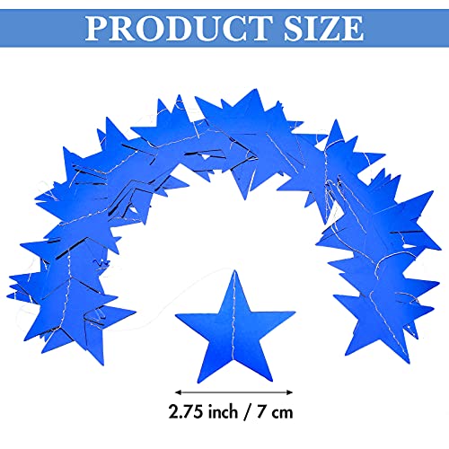 Image of Patelai Glitter Star Garland Banner 2026 Party Decor 130 Feet Star Hanging Streamers Twinkle Backdrop for Classroom Birthday Graduation Wedding Supplies(Royal Blue)