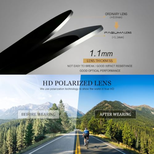 Image of FAGUMA Polarized Sports Sunglasses For Men UV400 Protection | Cycling Driving Fishing