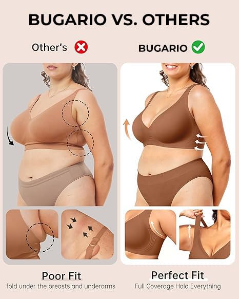 Image of JellyLift Seamless Wireless Jelly Bra for Women | No Underwire, Deep V Invisible T-Shirt Bra | 360 Jelly Support, Adjustable Straps | S-3XL