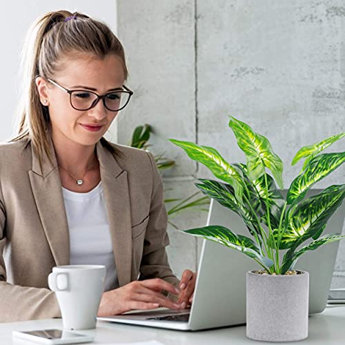 Wukoku 2Pcs Fake Plants 16" Faux Plants Artificial Potted Plants Indoor For Home Office Farmhouse Kitchen Bathroom Table Shelf Decor #TOP5