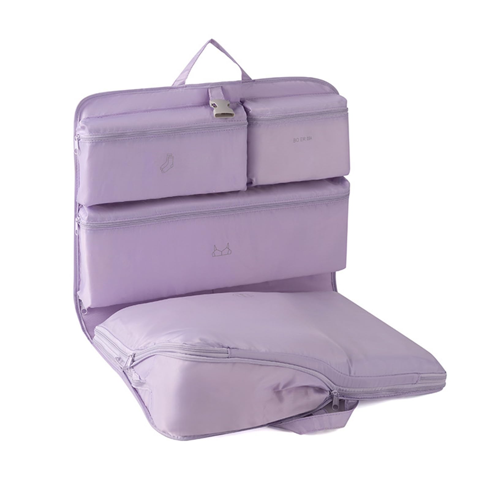 Compression Packing Cubes for Suitcases Packing Cubes Compression Set for Travel Essentials Suitcase Organiser Bags Travel Cubes Camping Storage (Purple)