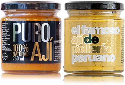 Puro ají amarillo y ají de pollería | Pack Ahorro | 100% naturales | Sin aditivos ni conservantes | Sin gluten | Apto para veganos