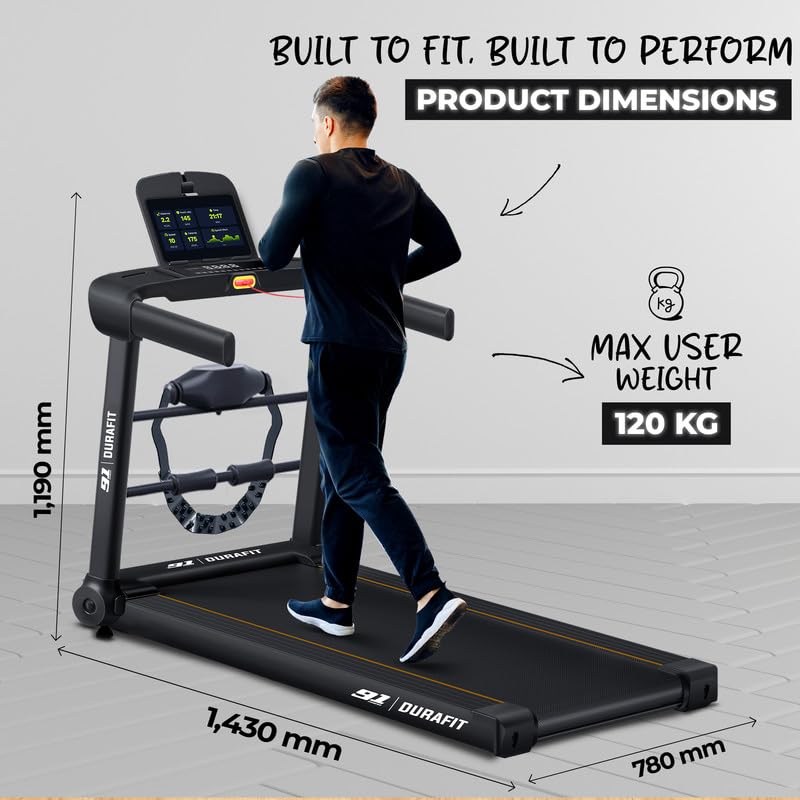Image of Racer Multifunction 5 HP Peak BLDC Motorized Treadmill| 120 Kg User Weight| 16 Km /Hr Max Speed | Hydraulic Foldable| Bluetooth Speaker | Wynd app | Home use