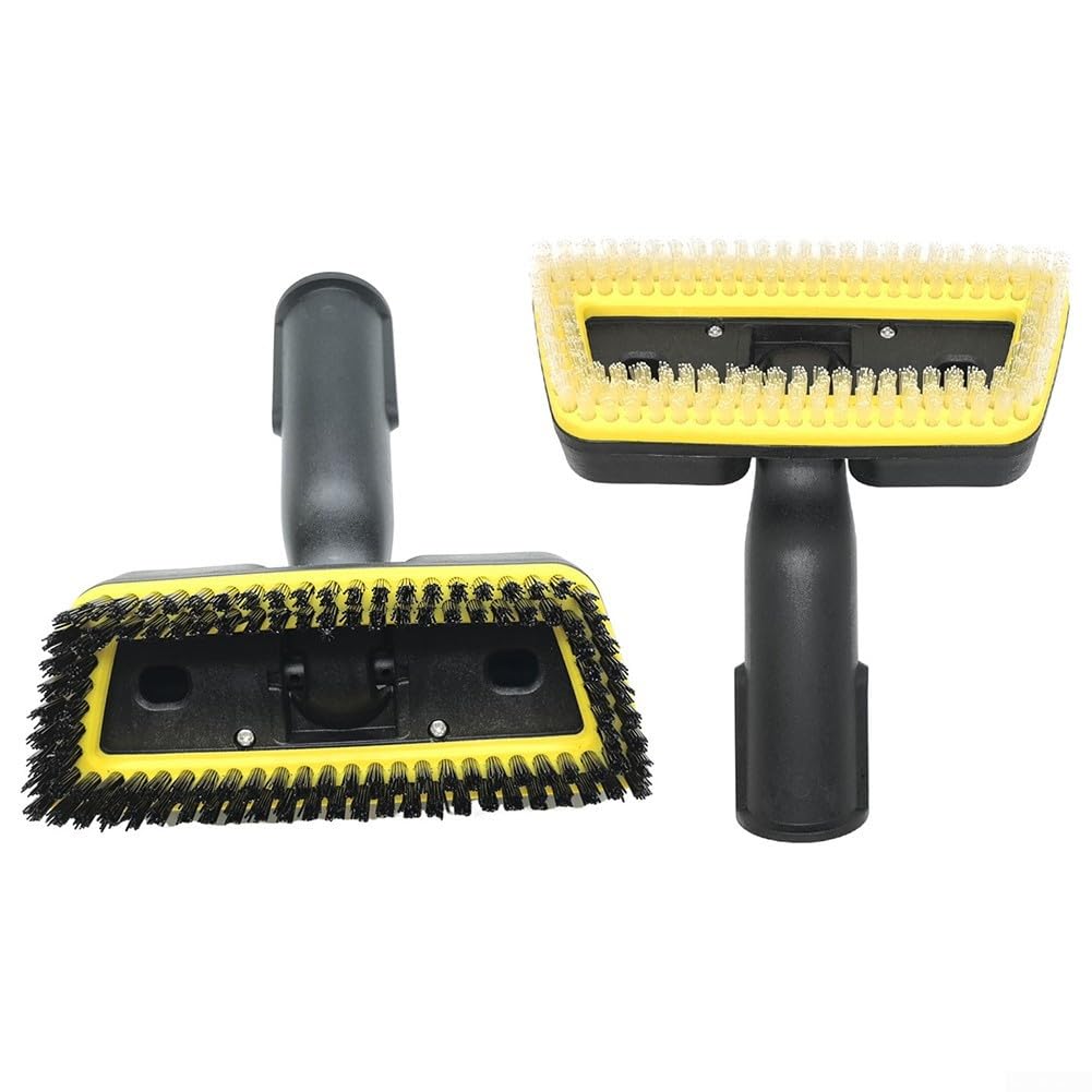 Handheld Steam Brush Replacement Head for Kacher SC1-5 CTK1020 Detachable Nylon Bristles Steam Cleaner Brush for Marble Floor Bathroom Kitchen(Black+Replacement brush)