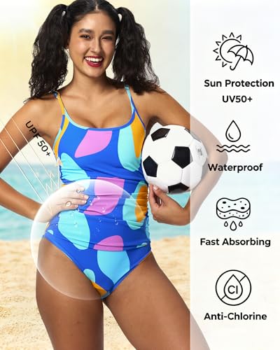 Image of Period Swimwear for Teens One Piece Ultra-Thin Quick-Dry Leakproof Tummy Control Swim Suit ,Multi