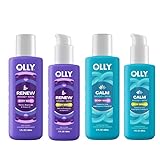 OLLY Vitamins Mini Body Serum & Body Wash Mixed Pack 4 Count Repairs Skin Barrier & Soothe Stress, TSA Approved