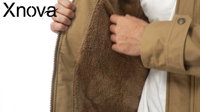 Xnova Winterjas voor heren, licht, bomberjack voor heren, militair, waterdicht, warm, fleecejack, winddicht, casual, werkjas met ritssluiting en zakken, Leger Groen, L