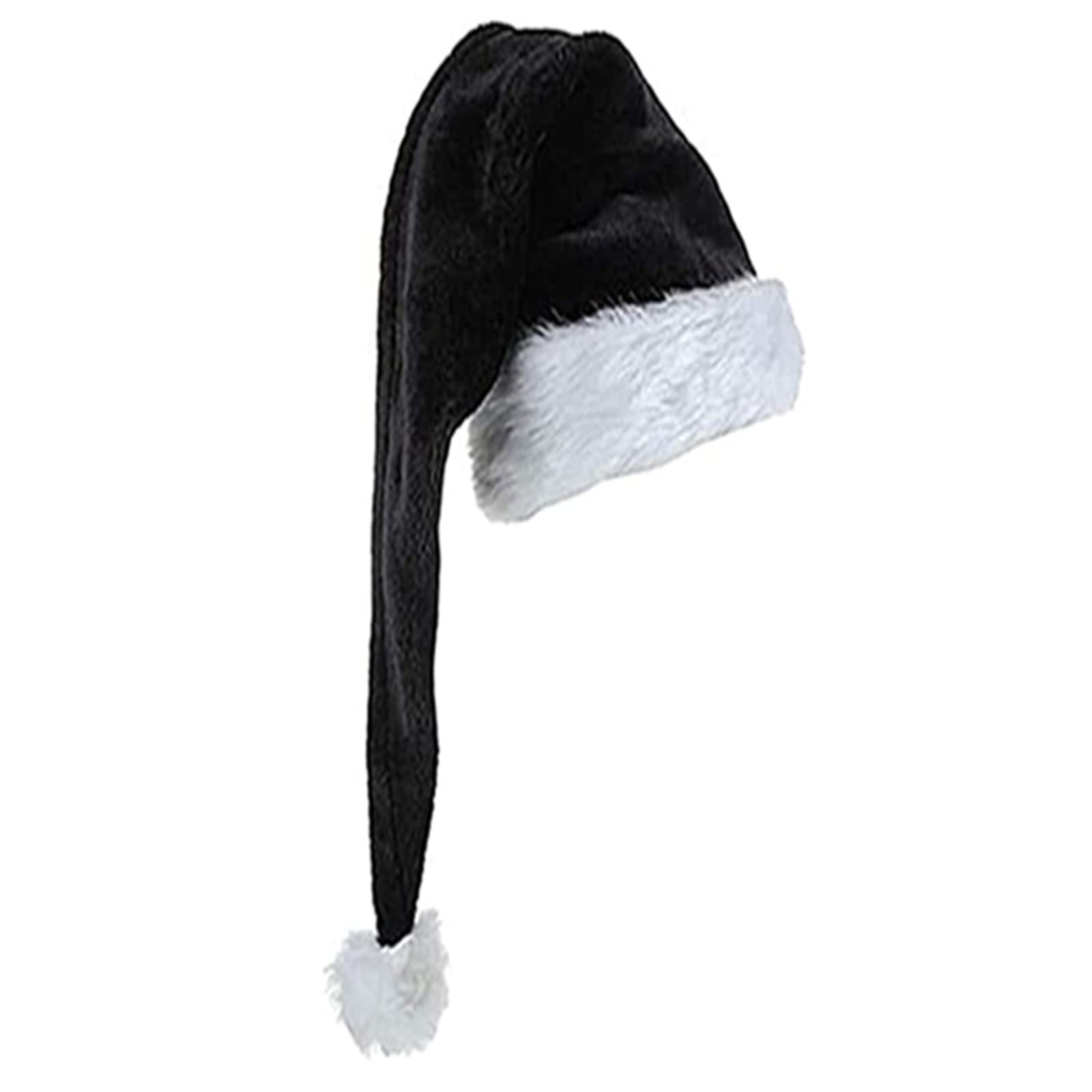Elnwnnkc Velvet Santa Hat Comfortable Hat Traditional Black and White Plush Christmas Santa for New Year Presents Christmas Black for Adult Velvet Hats Adults Hats Windproof Funny Adults Cosplay