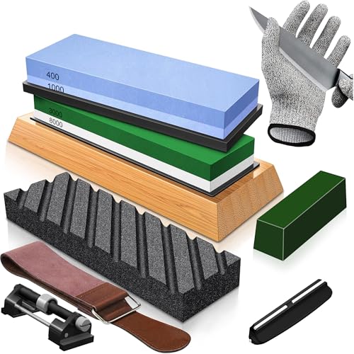 YeopAsda Knife Sharpening Stone Set - Premium 4 Side Grit